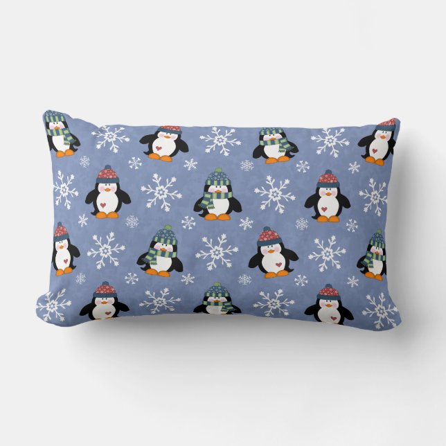 Rectangle Cute Coussin de pingouins Flaky (Recto)