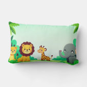 Rectangle Cute Jungle Animal Friends Enfants Coussin (Verso)