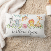 Rectangle Cute Jungle Animaux Nursery Coussin (Couverture)