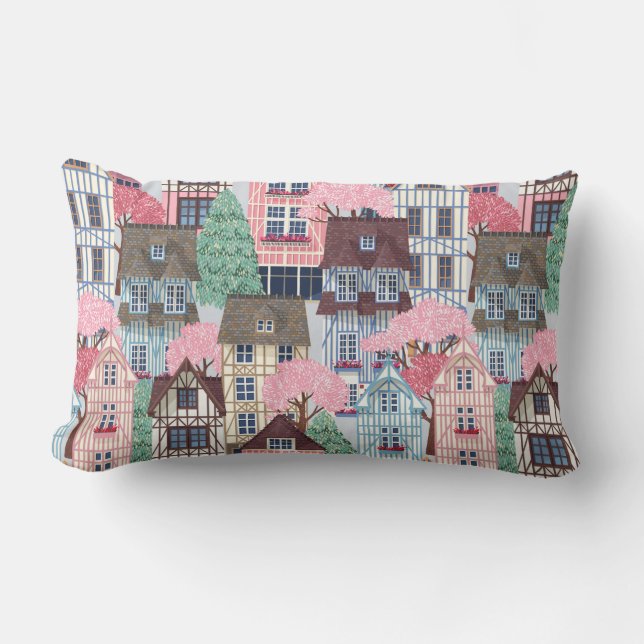 Rectangle Cute Maisons Lumbar Coussin (Recto)