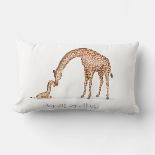 Rectangle Cute mère et bébé girafe pouponnière coussin (Recto)