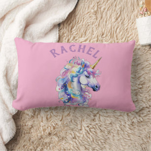 Rectangle Cute Unicorn Baby Girl Nursery Coussin personnalis