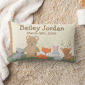 Rectangle Cute Woodland Animaux Lumbar Coussin (Couverture)