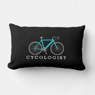 Rectangle Cycliste Vélo Aqua sur Coussin Lombaire Noir
