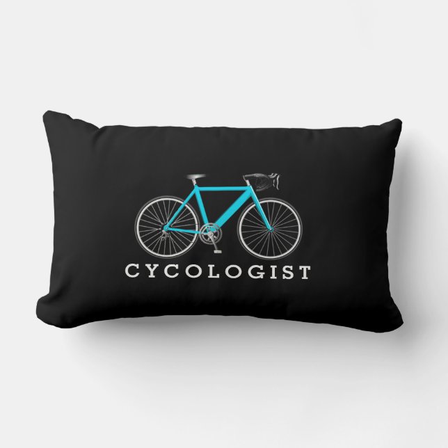 Rectangle Cycologue Aqua Vélo Sur Coussin Black Lumbar (Recto)