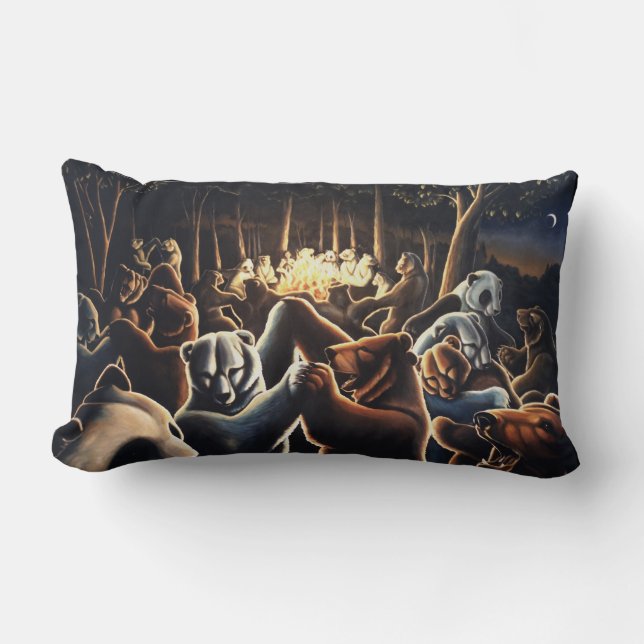 Rectangle Danse Ours Art Coussin Ours Décor Art Coussin (Recto)
