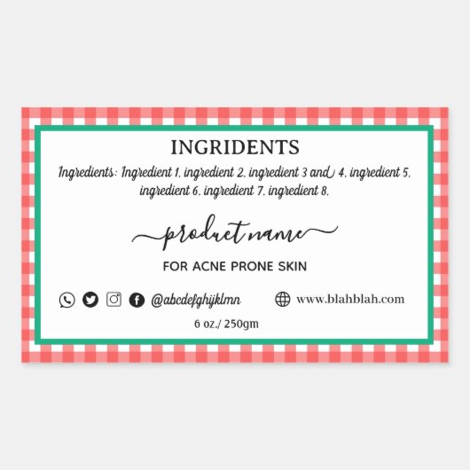 Rectangle de Étiquette de savon fait maison (Devant)