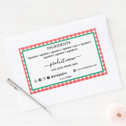 Rectangle de Étiquette de savon fait maison (Enveloppe)