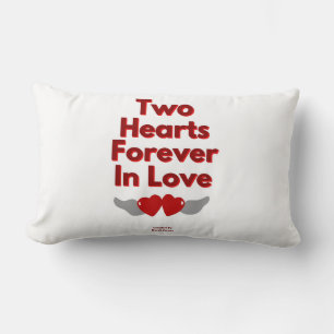 Rectangle Deux coeurs pour toujours dans le Coussin Love Lum
