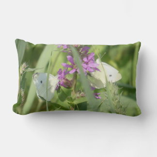 Rectangle Deux papillons blancs du chou Coussin Lombaire
