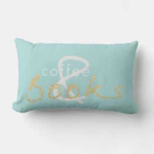 Rectangle Deux Tone Gold Sparkle Café et Coussin de livres