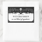 Rectangle d'Halloween noir et blanc Étiquette - gr (Sac)