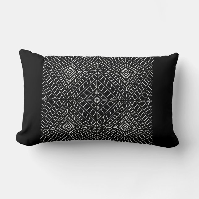 Rectangle Diamonds Tribal Lumbar Coussin (Recto)