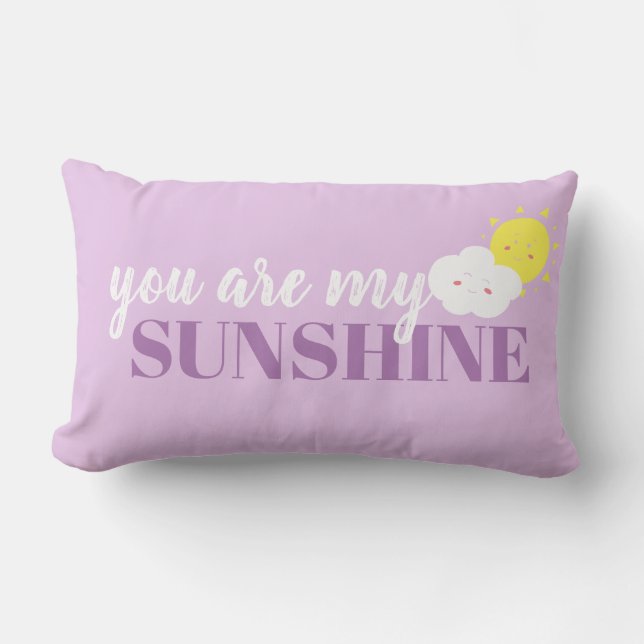 Rectangle Doodé Vous Êtes Mon Coussin Sunshine Violet (Recto)