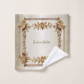 Rectangle doré Fleurs Dimonées brillantes (Gant de toilette)