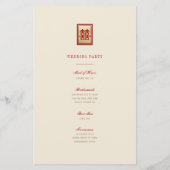 Rectangle Double Bonheur Programme de mariage chin (Dos)