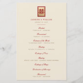 Rectangle Double Bonheur Programme de mariage chin (Devant)