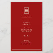 Rectangle Double Bonheur Programme de mariage chin (Dos)