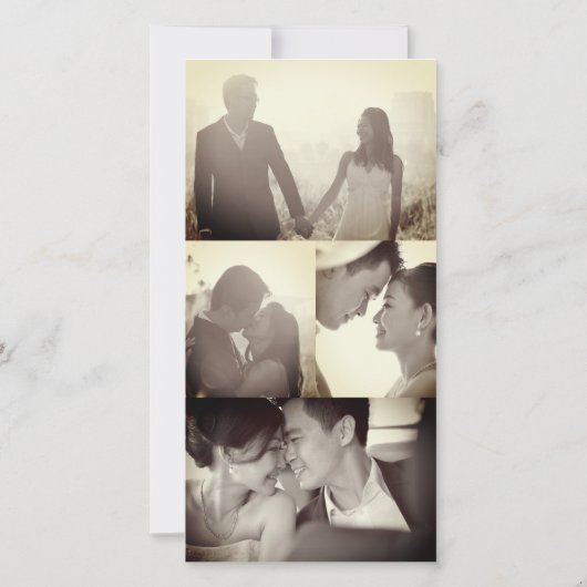 Rectangle Double Happiness Chinese Weddenfoto Bedankkaart (Achterkant)