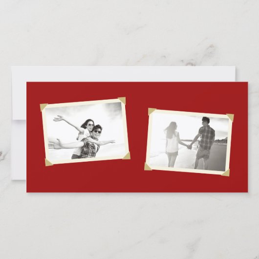 Rectangle Double Happiness Chinese Weddenfoto Save The Date (Achterkant)