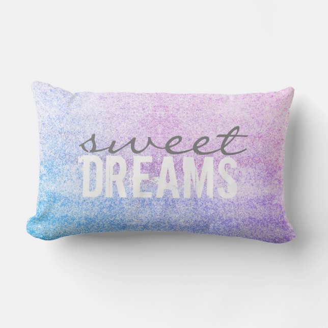 Rectangle doux rêves coussin citation sur le bleu pourpre mo (Recto)