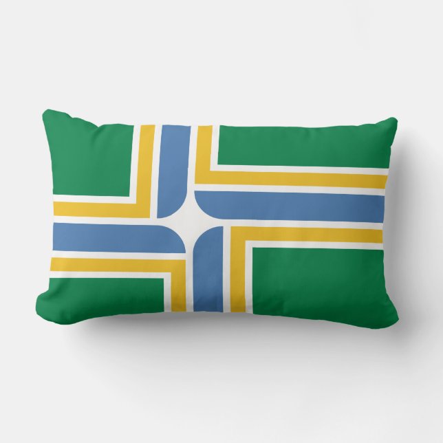 Rectangle Drapeau de Portland, Oregon Lumbar Coussin (Recto)