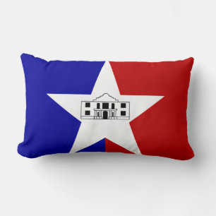 Rectangle Drapeau de San Antonio, Texas Lumbar Coussin