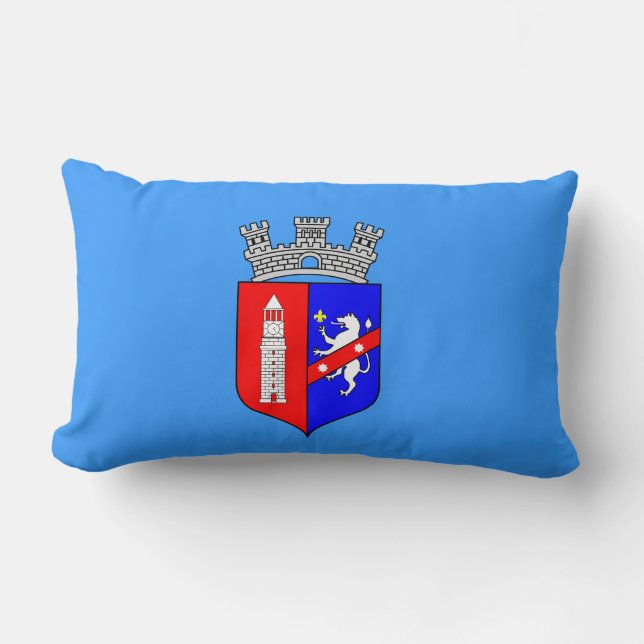 Rectangle Drapeau de Tirana, Albanie Coussin Lumbar (Recto)