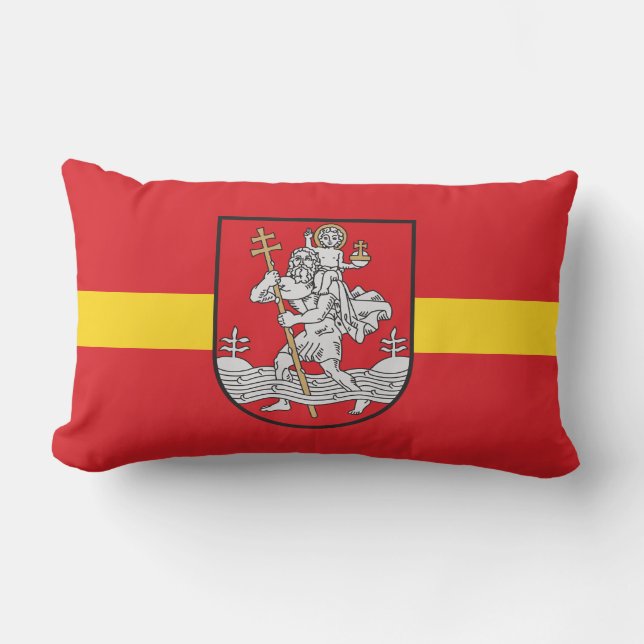 Rectangle Drapeau de Vilnius, Lituanie Lumbar Coussin (Recto)