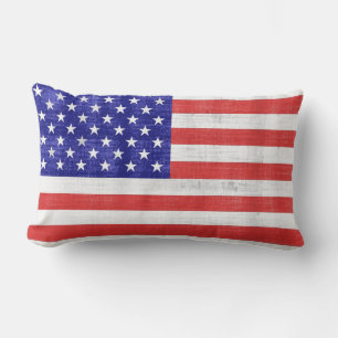 Rectangle Drapeau vintage Coussin des États-Unis
