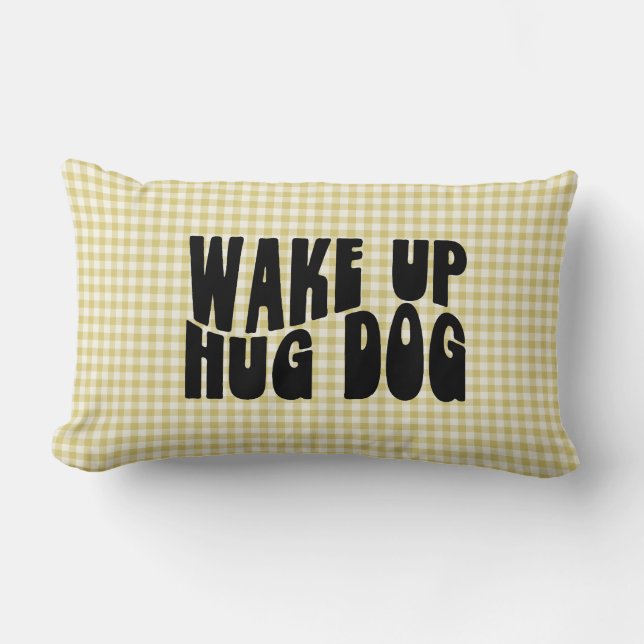 Rectangle Drôle chien Humour Coussin chien serré chien (Recto)