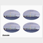 Rectangle du pont Mackinac ou autocollant ovale (Feuille)