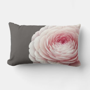Rectangle Élégant Coussin de Jeté à Fleurs en Charbon Chaud