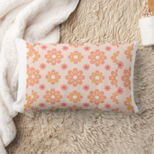 Rectangle Élégant Coussin de Jeté Floral Géométrique Rétro O