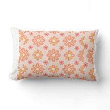 Élégant Coussin de Jeté Floral Géométrique Rétro O