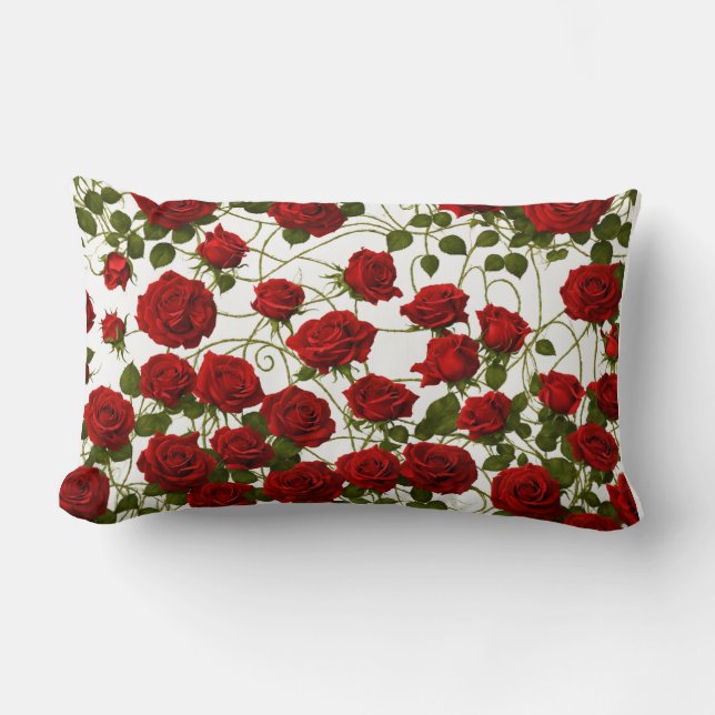 Rectangle Elégante Vigne Rose gothique Design Coussin sans c (Recto)