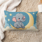 Rectangle Eléphant doux sur la Lune - Coussin pour enfants (Couverture)