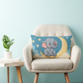 Rectangle Eléphant doux sur la Lune - Coussin pour enfants (Chaise)