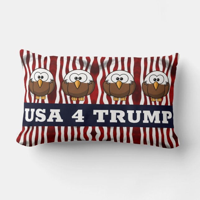 Rectangle États-Unis, Rouge, Blanc et Bleu, Aigle, Coussin d (Recto)