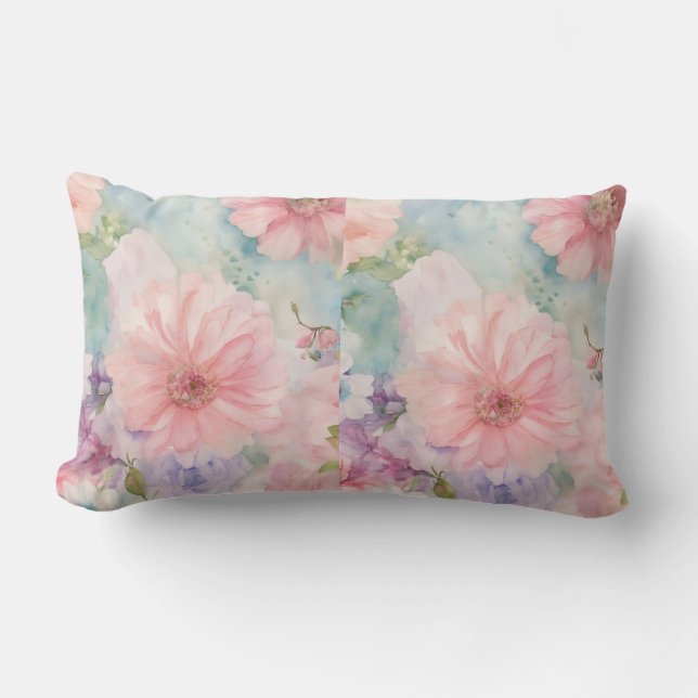 Rectangle Ethereal aquarelle Floral Dream Coussin Couverture (Recto)