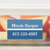 Rectangle Étiquette adhésif bleu bloc couleur (Apposé)