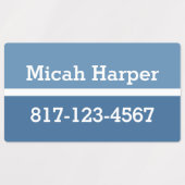 Rectangle Étiquette adhésif bleu bloc couleur (Design 1)