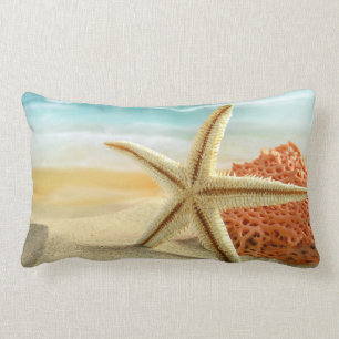 RECTANGLE ÉTOILES DE MER ET CORAIL SUR LE COUSSIN DE COUSSI