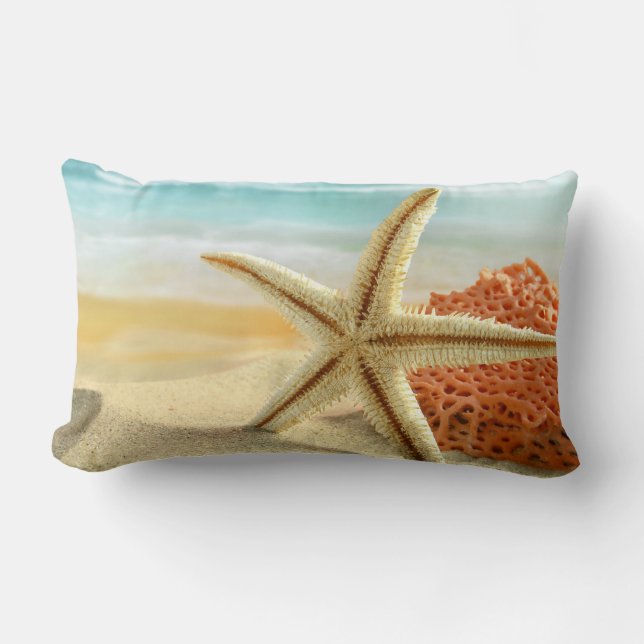 RECTANGLE ÉTOILES DE MER ET CORAIL SUR LE COUSSIN DE COUSSIN (Recto)