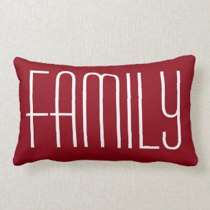 Rectangle Famille et coussin lombaire rouge 13" de maison