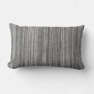 Rectangle Faux Grey Fabric Coussin