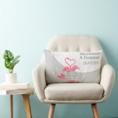 Rectangle Flamant rose Love Grosse Lune Noms Date coussin lo (Chaise)