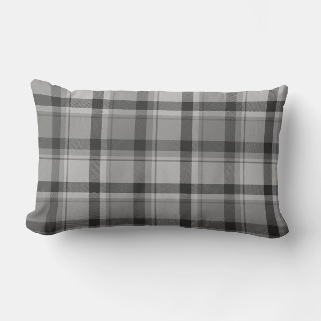 Rectangle Flannelle grise Impression, Coussin Lumbar 13" x 2 (Recto)
