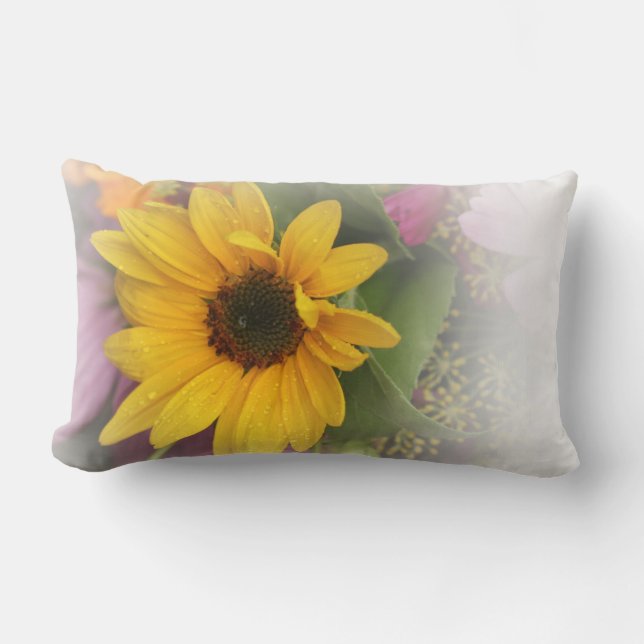Rectangle Fleur de tournesol d'été FloralJeter Coussin (Recto)