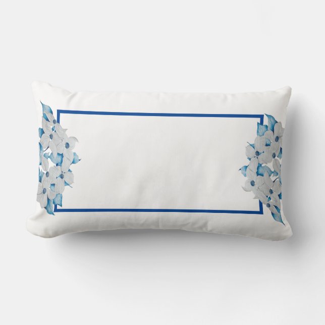 Rectangle Fleurs de bois de chien sur un Coussin Lumbar (Recto)